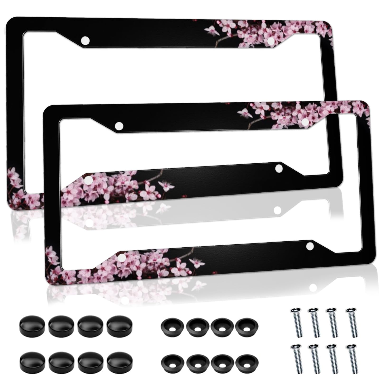 Japanese Sakura Car Accessory Cherry Blossom License Plate Frames